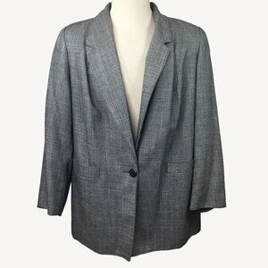 Fairfax & Kent Women's Suit Coat Blazer Gray Heather Button Pockets Work Size 18